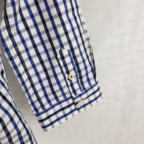 Lands End 2P Plaid 3/4 Roll Up Sleeve Women Top Shirt Petite Button Up Petite - Picture 7 of 11